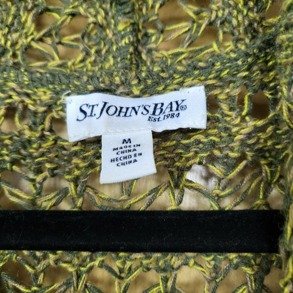 Crocheted Cardigan Vest with Belt Green Size Medium - Picture 10 of 11